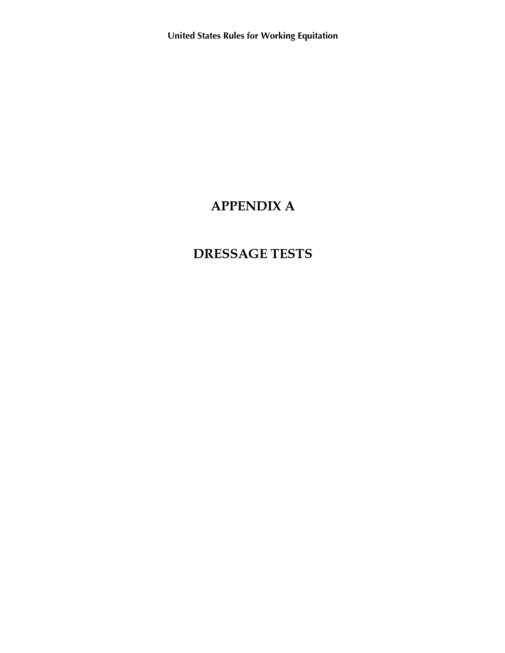 Appendix a Dressage Tests