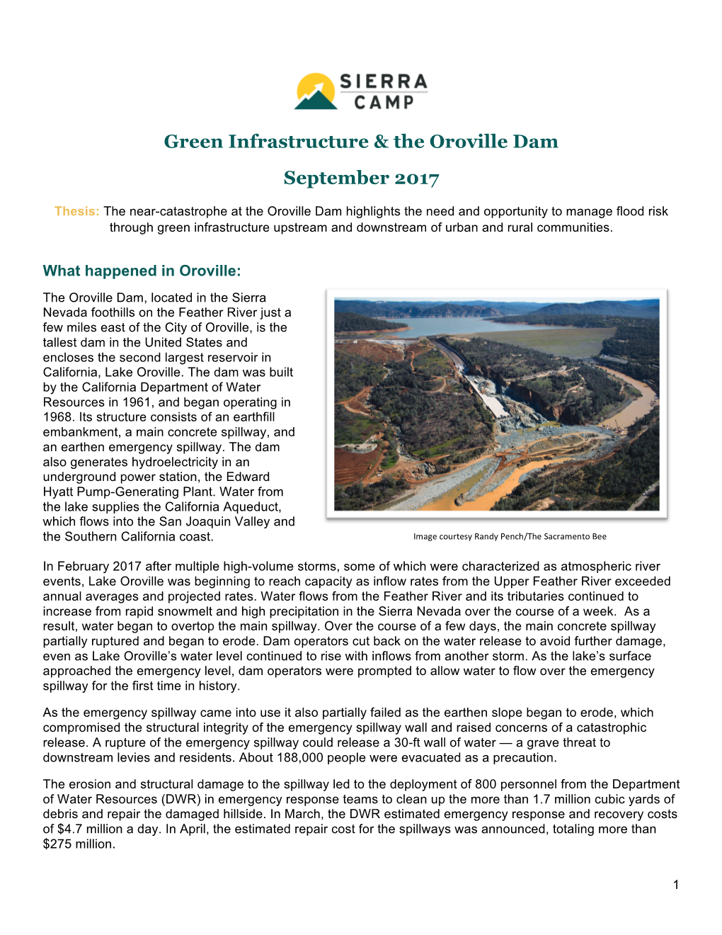 Green Infrastructure & the Oroville