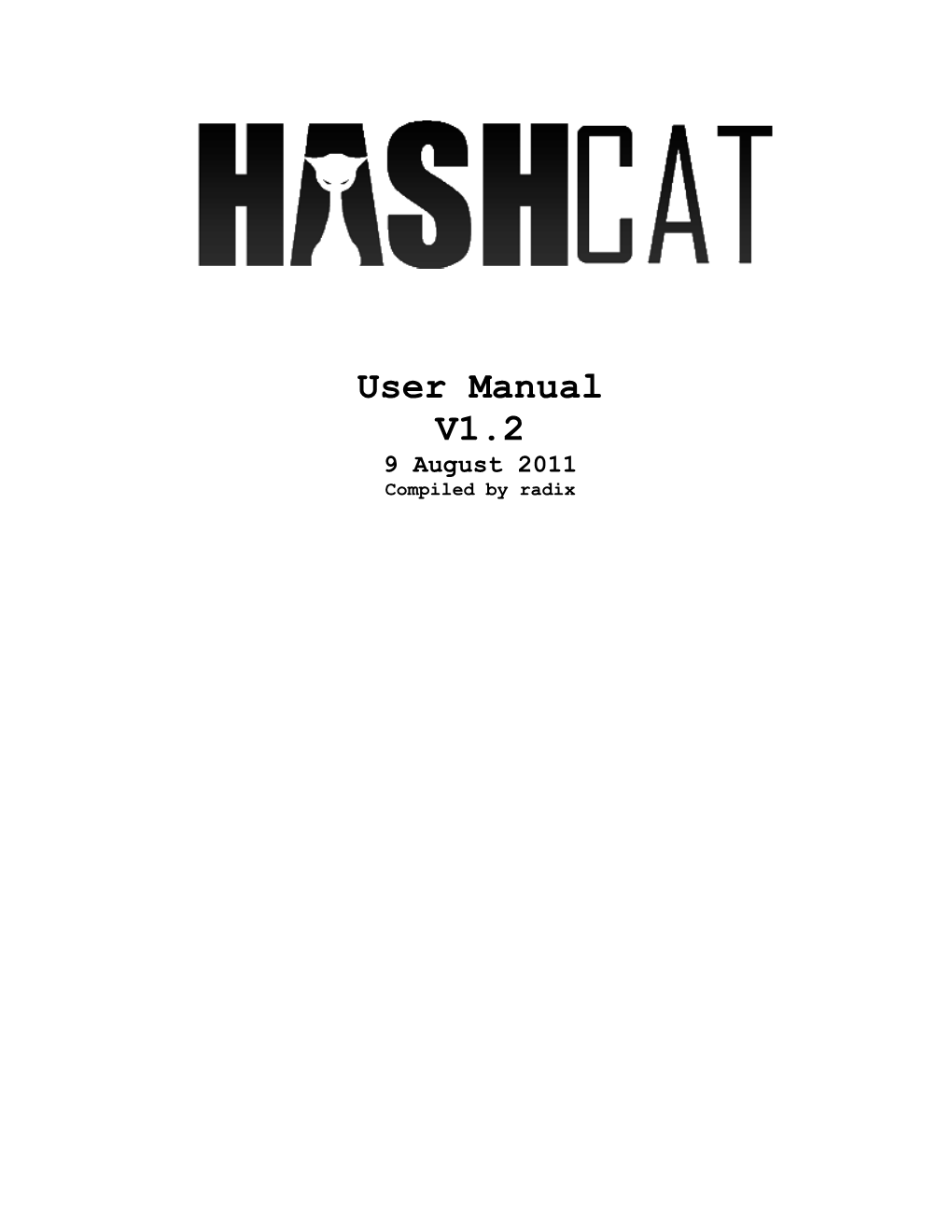 User Manual V1.2 9 August 2011 Compiled by Radix Table of Contents