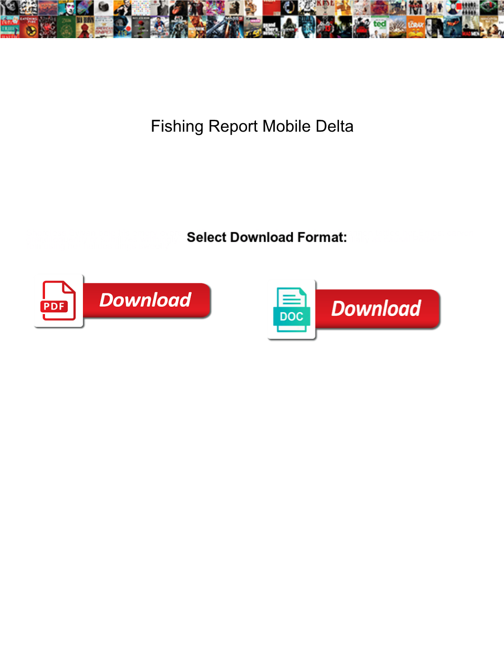 Fishing Report Mobile Delta