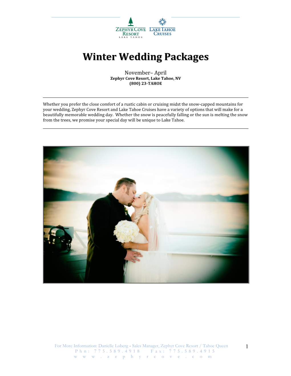 Winter Wedding Packages