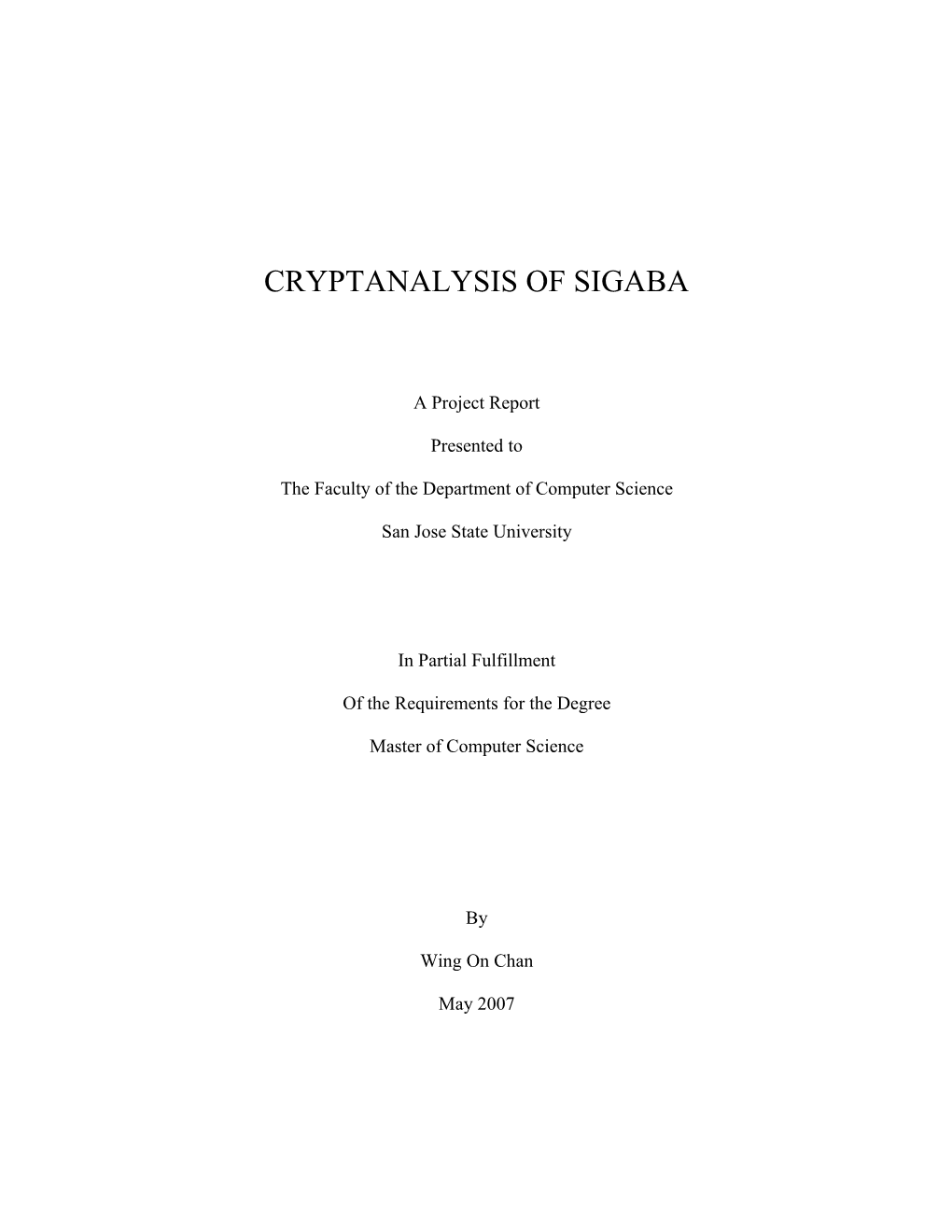 Cryptanalysis of Sigaba