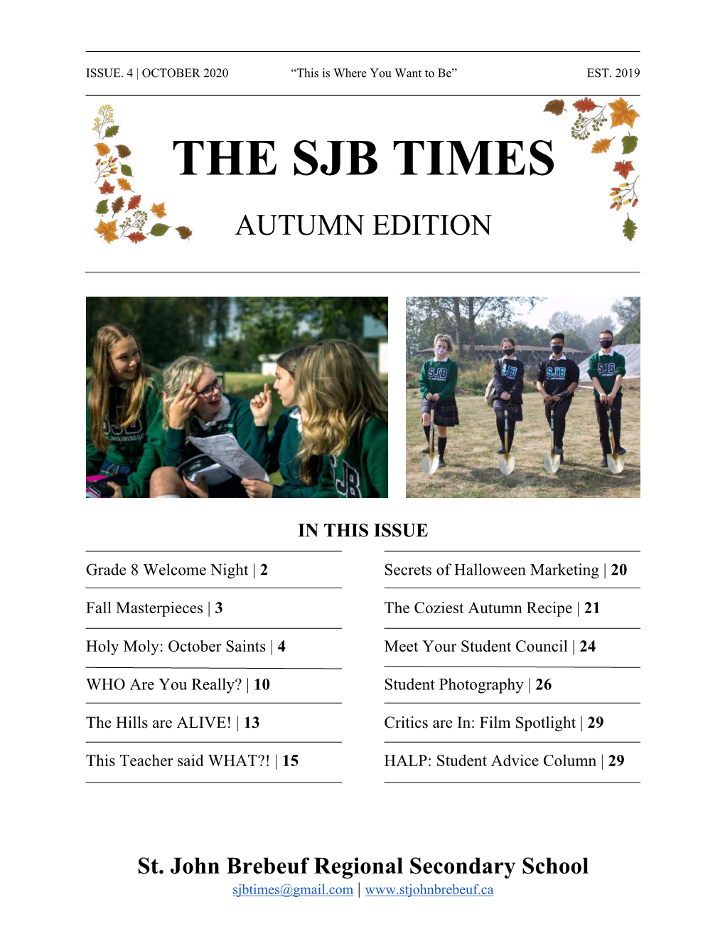 The Sjb Times Autumn Edition