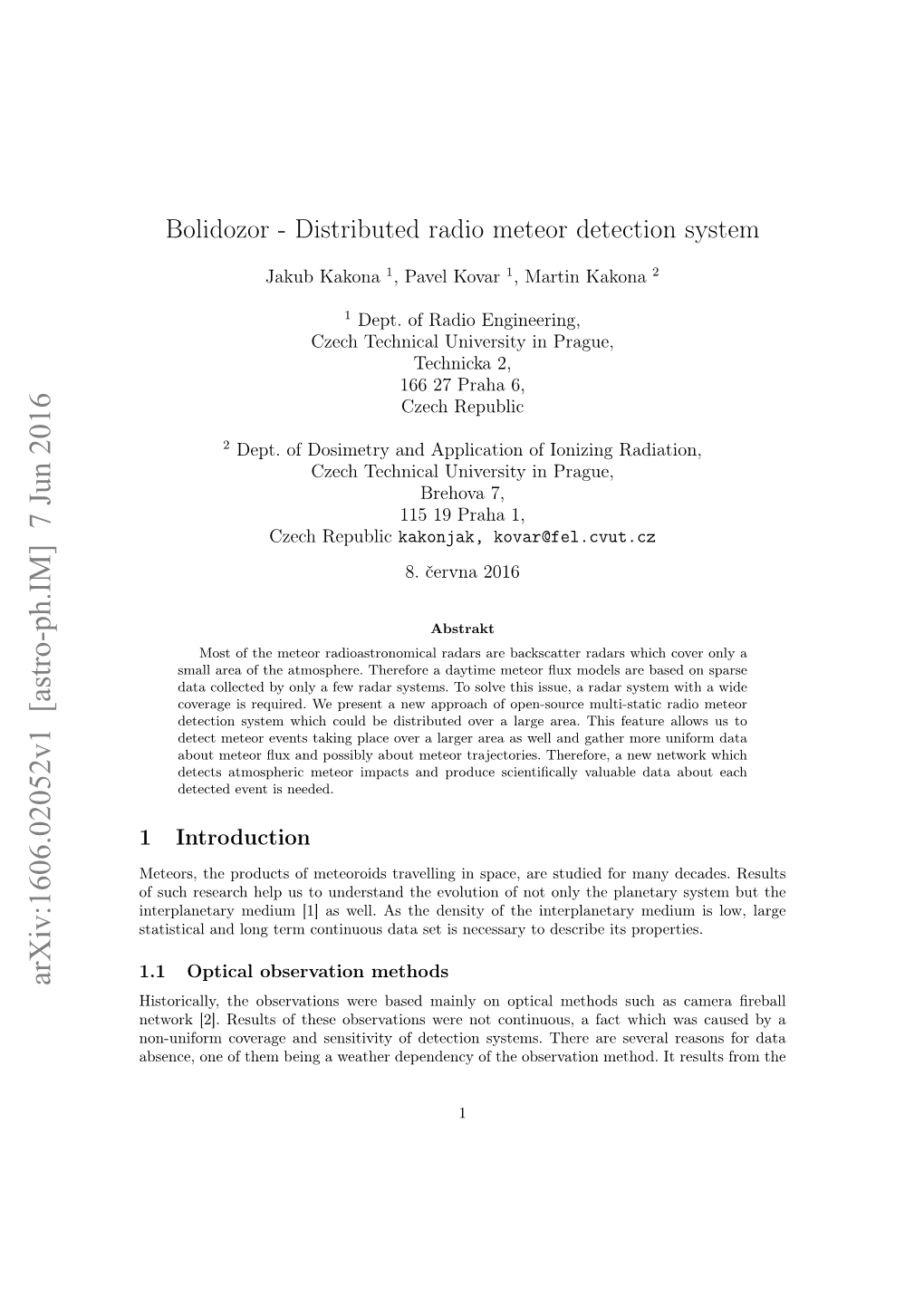 Bolidozor-Distributed Radio Meteor Detection System