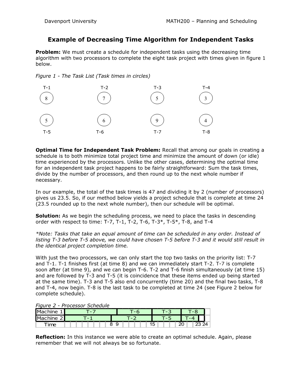 Example of Decreasing Time Algorithm