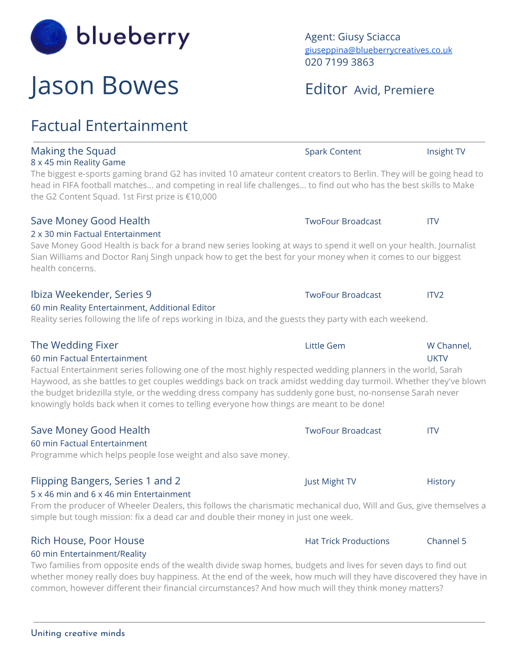 Jason Bowes Editor​ A​ Vid, Premiere