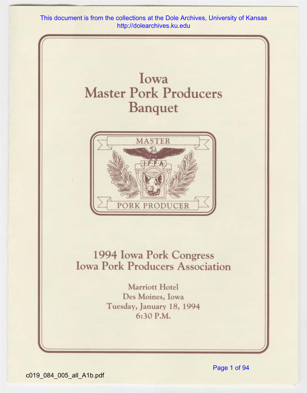 Iowa Master Pork Producers Banquet