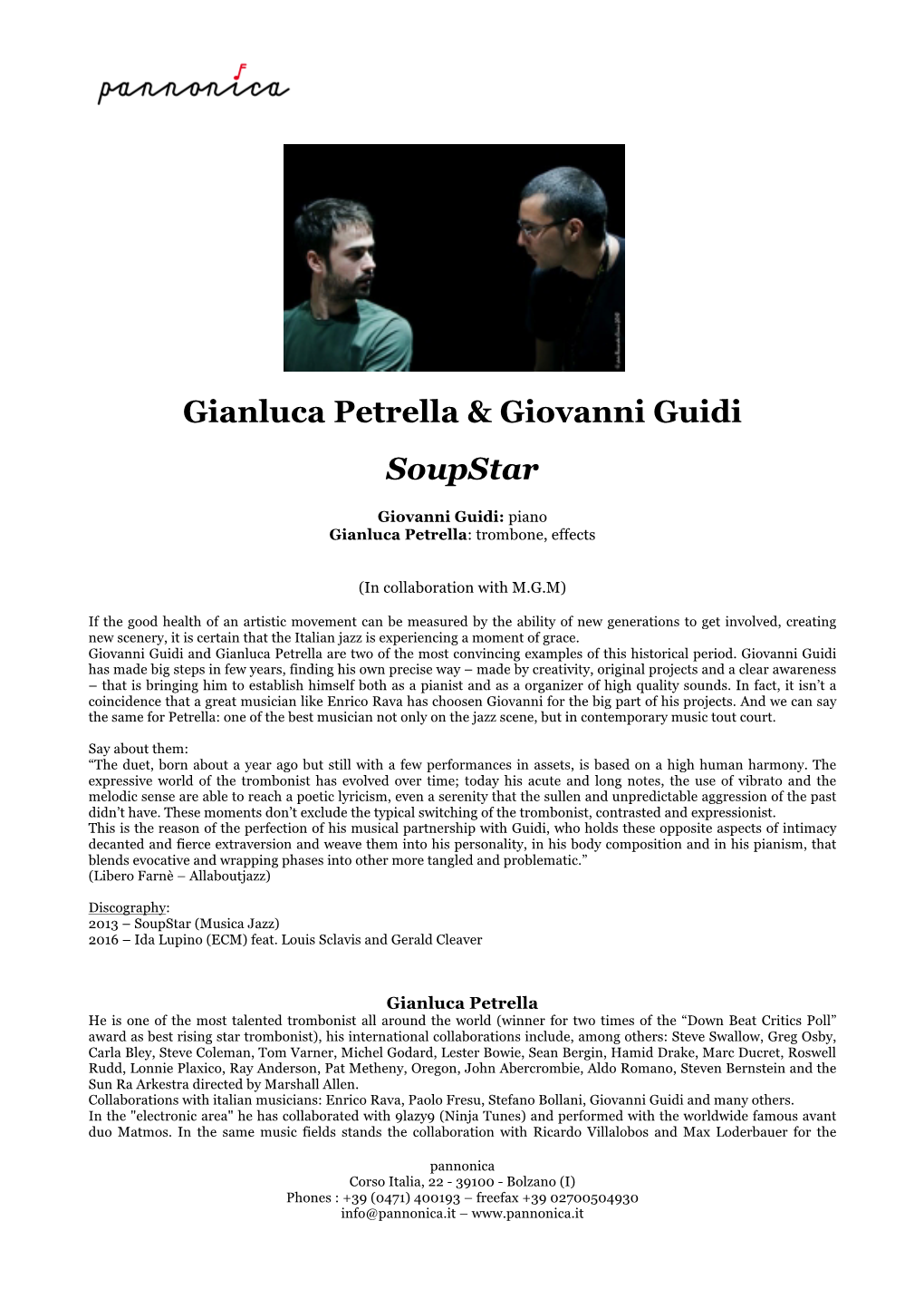 Gianluca Petrella & Giovanni Guidi Soupstar