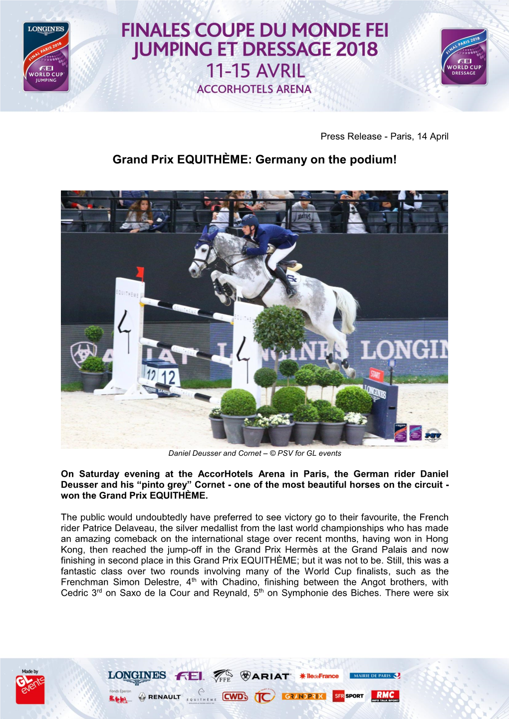 Grand Prix EQUITHÈME: Germany on the Podium!