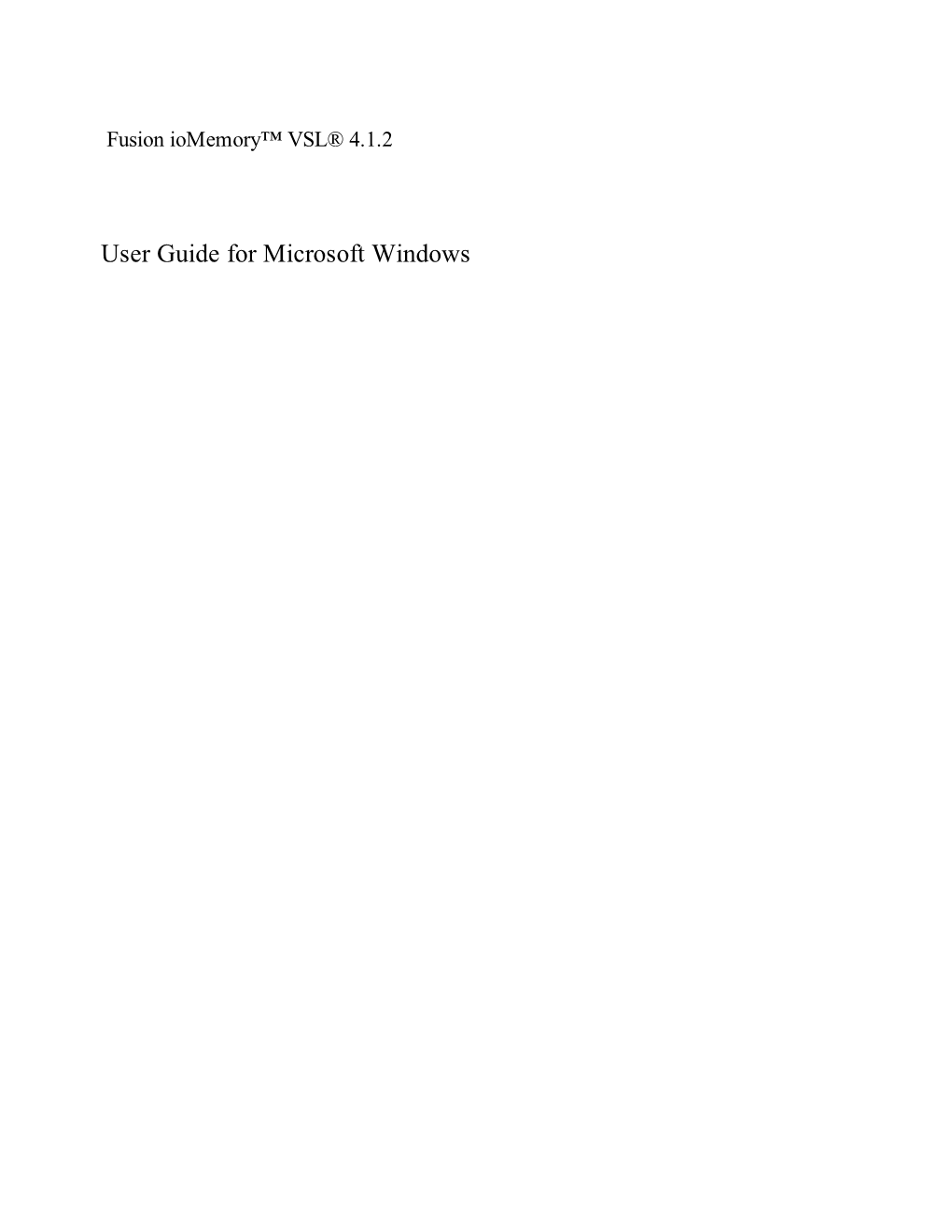 IBM Iomemory VSL User Guide for Microsoft Windows