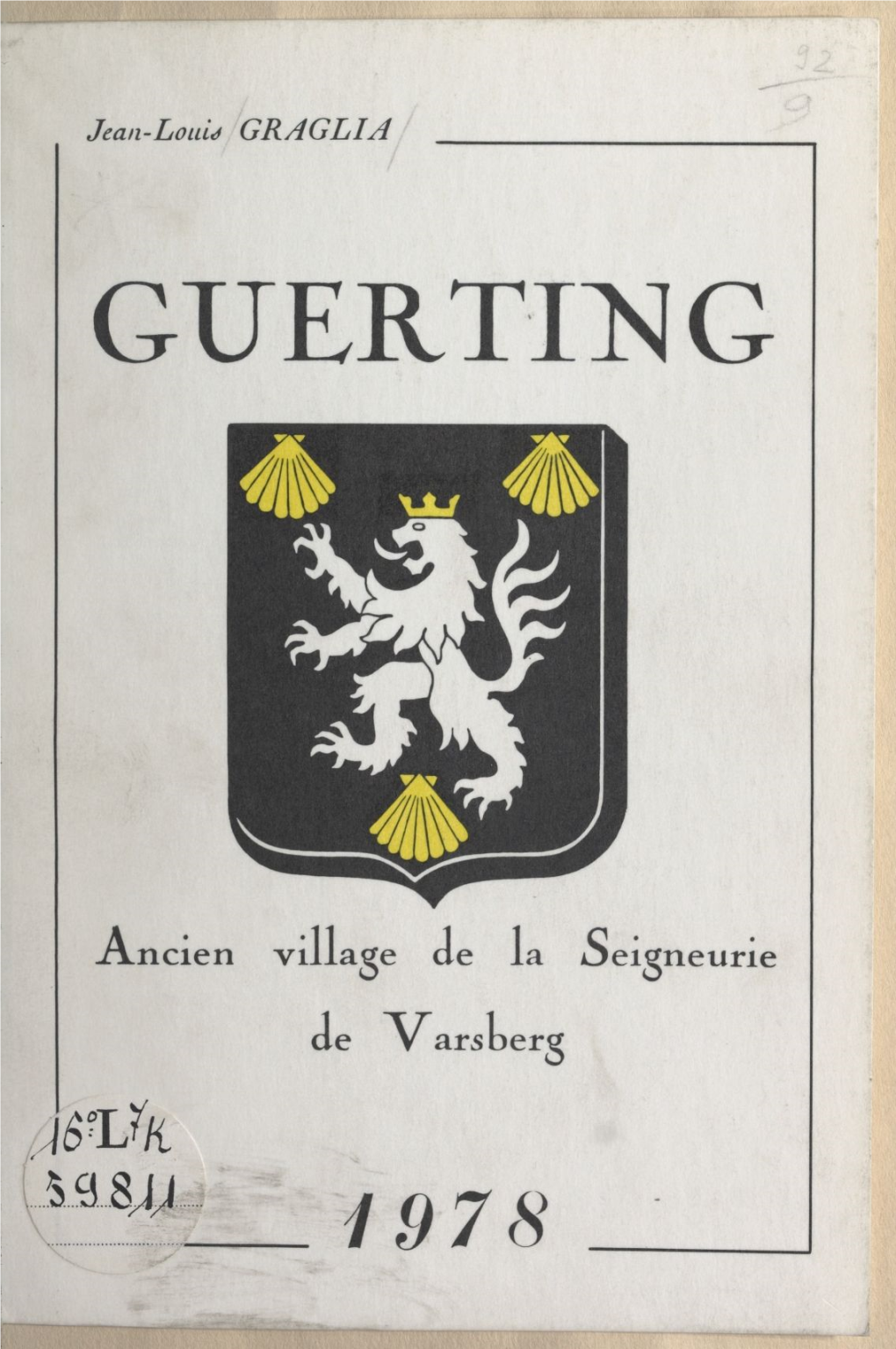 Guerting. Ancien Village De La Seigneurie De Varsberg, 1978