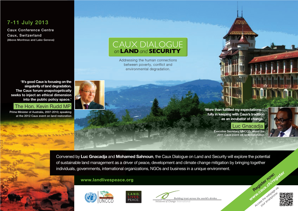 CAUX DIALOGUE Onland and SECURITY