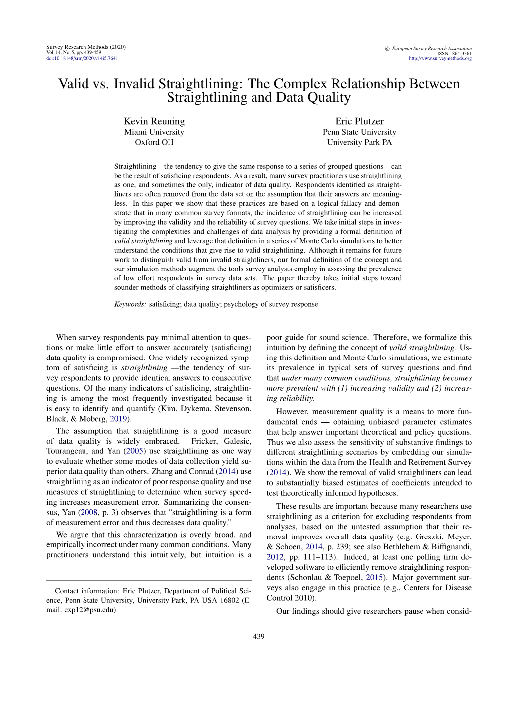 The Complex Relationship Between Straightlining and Data Quality