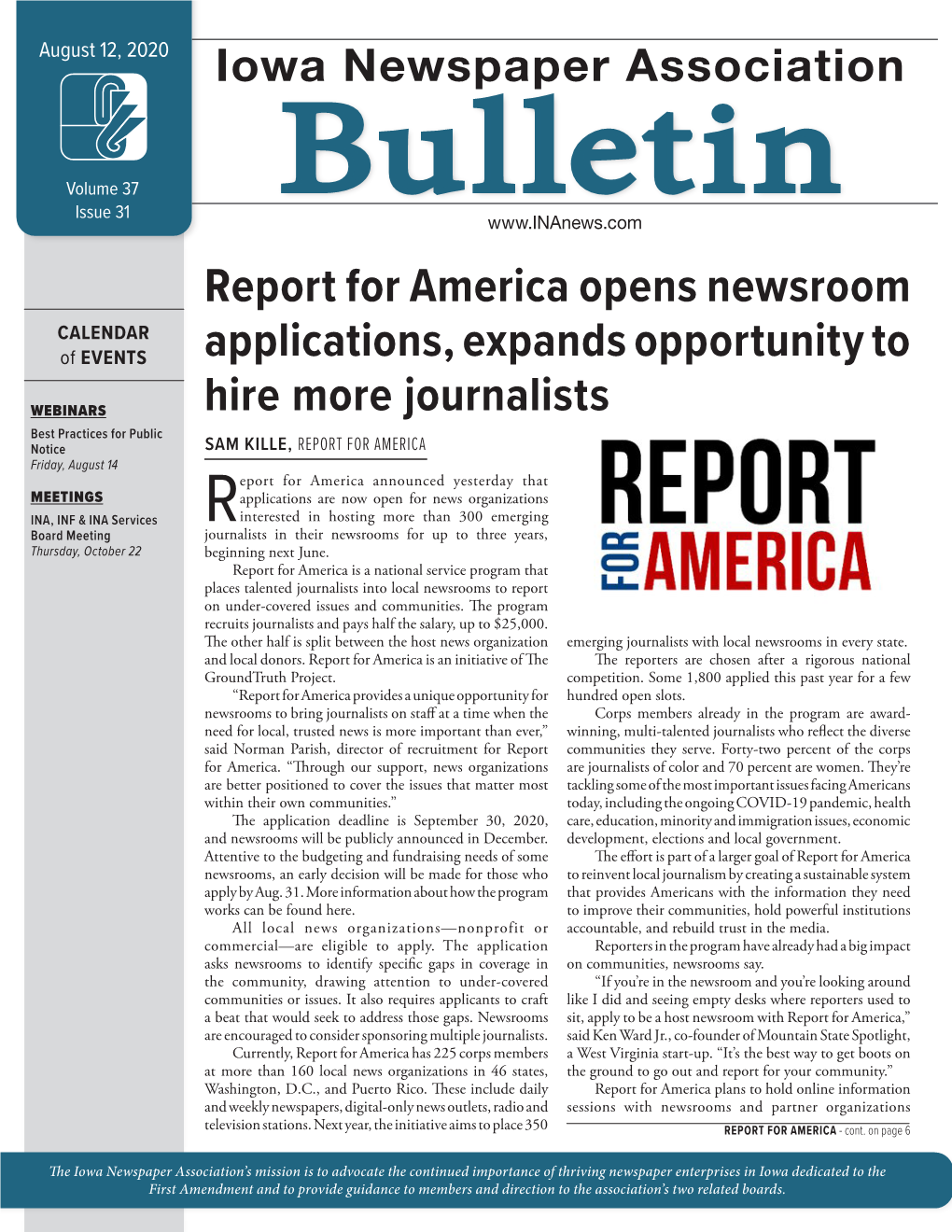 Report for America Opens Newsroom Applications, Expands Opportunity
