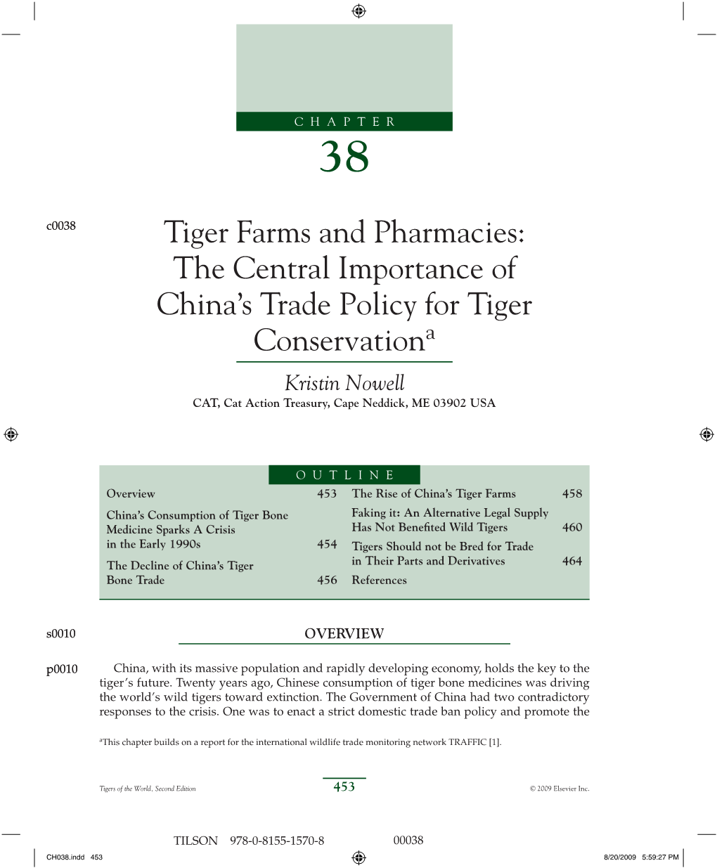 The Central Importance of China's Trade Policy for Tiger Conservation