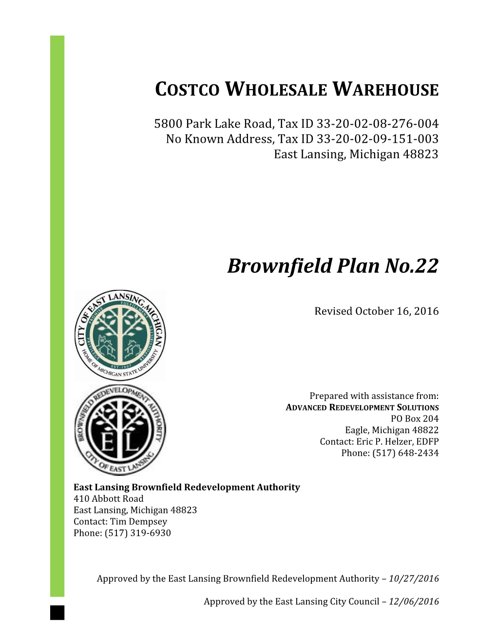 Brownfield Redevelopment Plan
