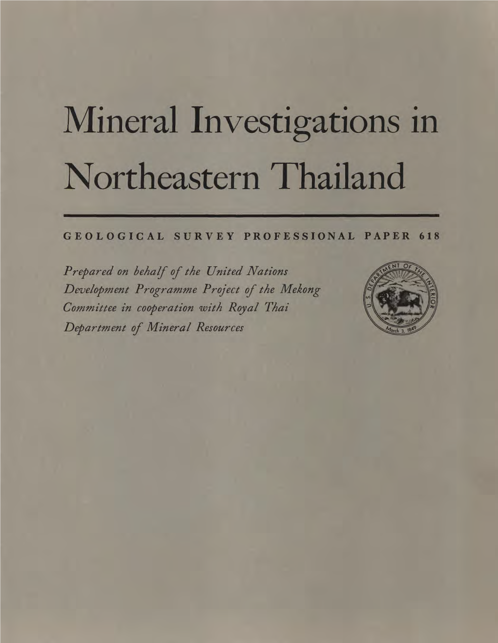 Mineral Investigations in Northeastern Thailand