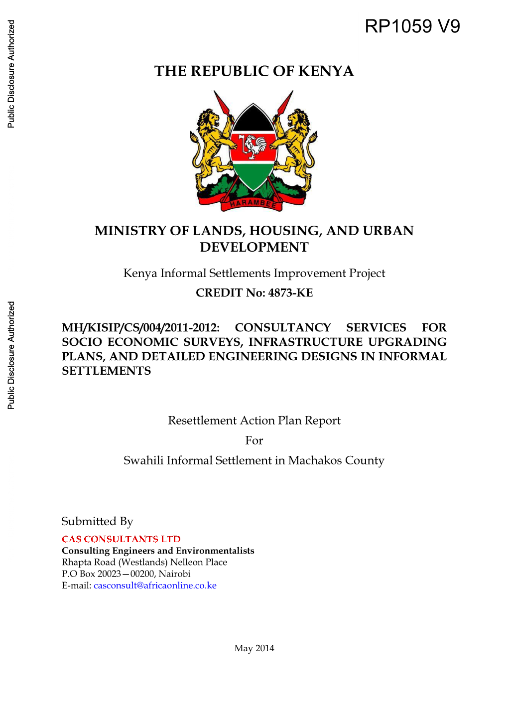 The Republic of Kenya Ministry of Lands