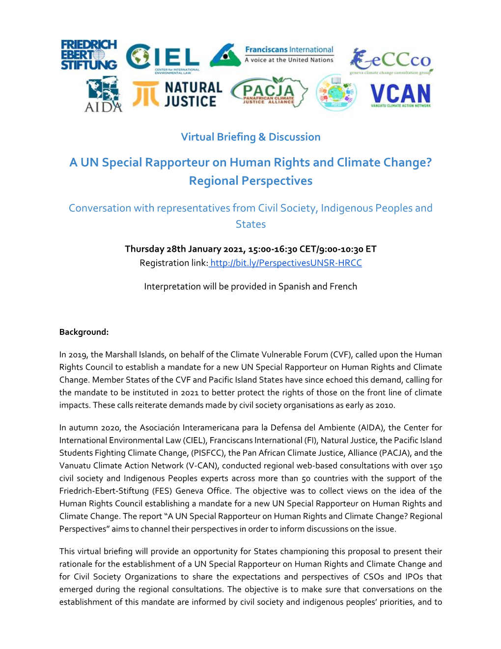 A UN Special Rapporteur on Human Rights and Climate Change? Regional Perspectives