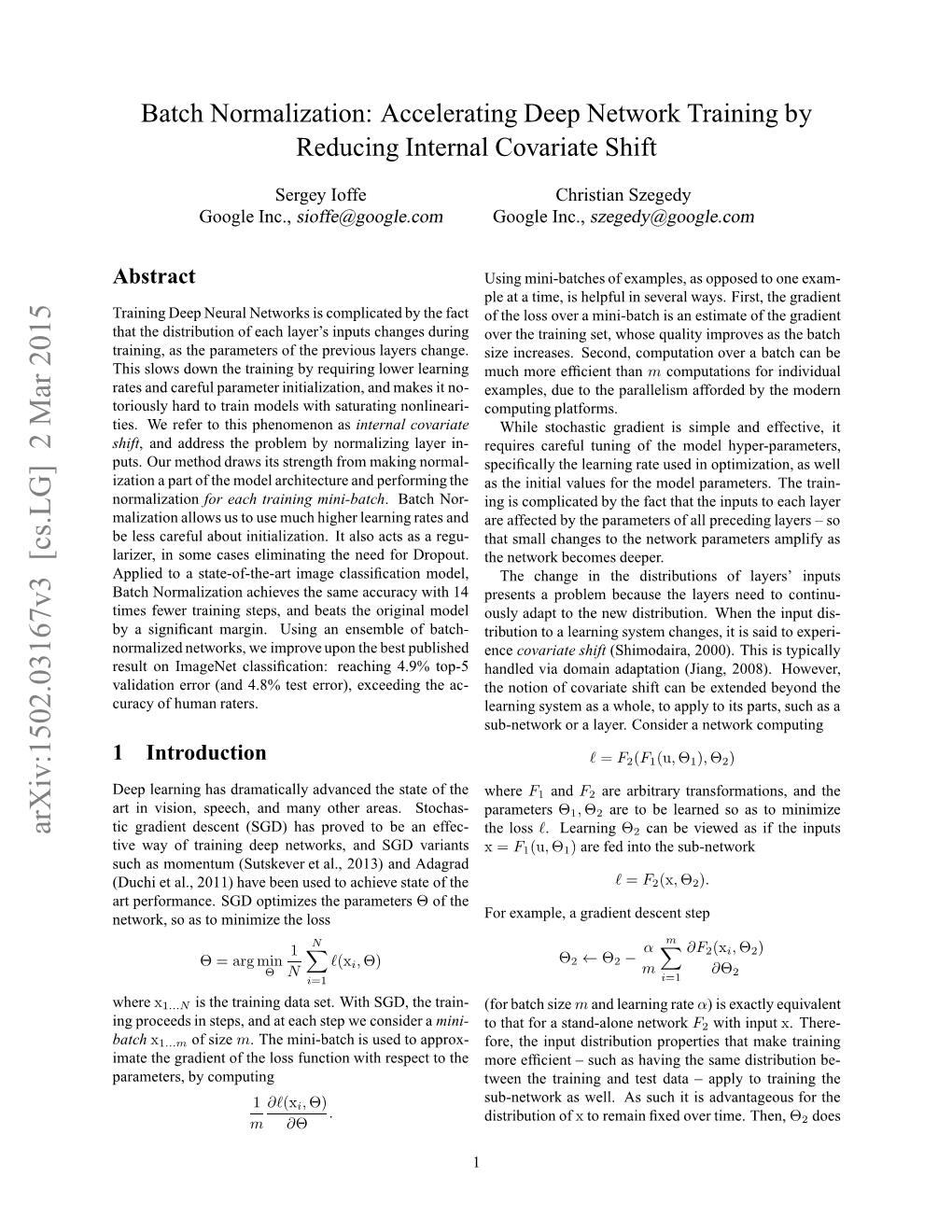 Batch Normalization: Accelerating Deep Network Training By