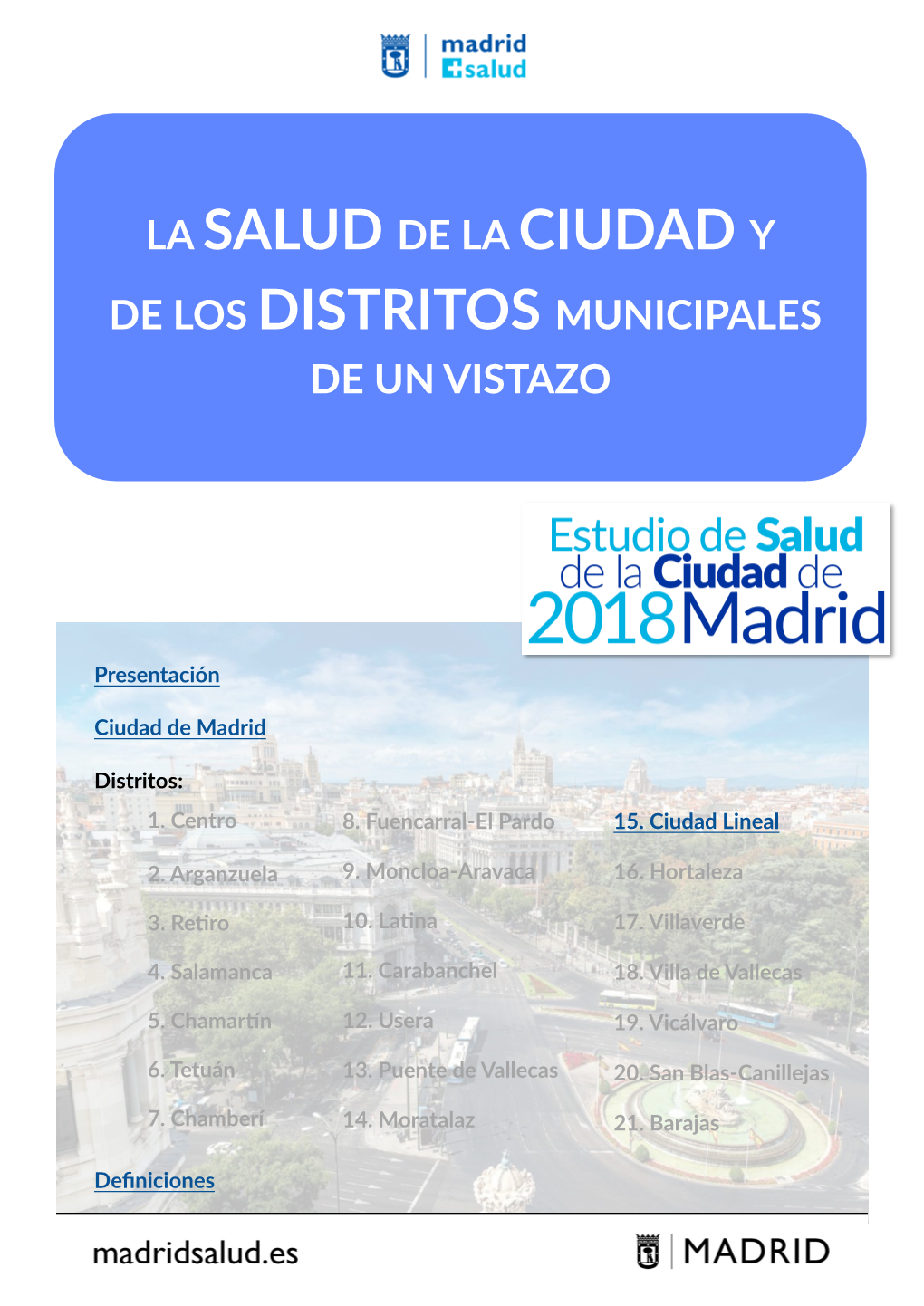 La Salud De La Ciudad Y De Los Distritos Municipales De Un Vistazo