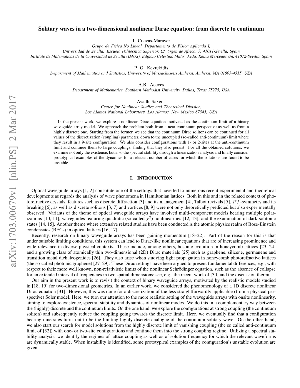 Solitary Waves in a Two-Dimensional Nonlinear Dirac Equation: From