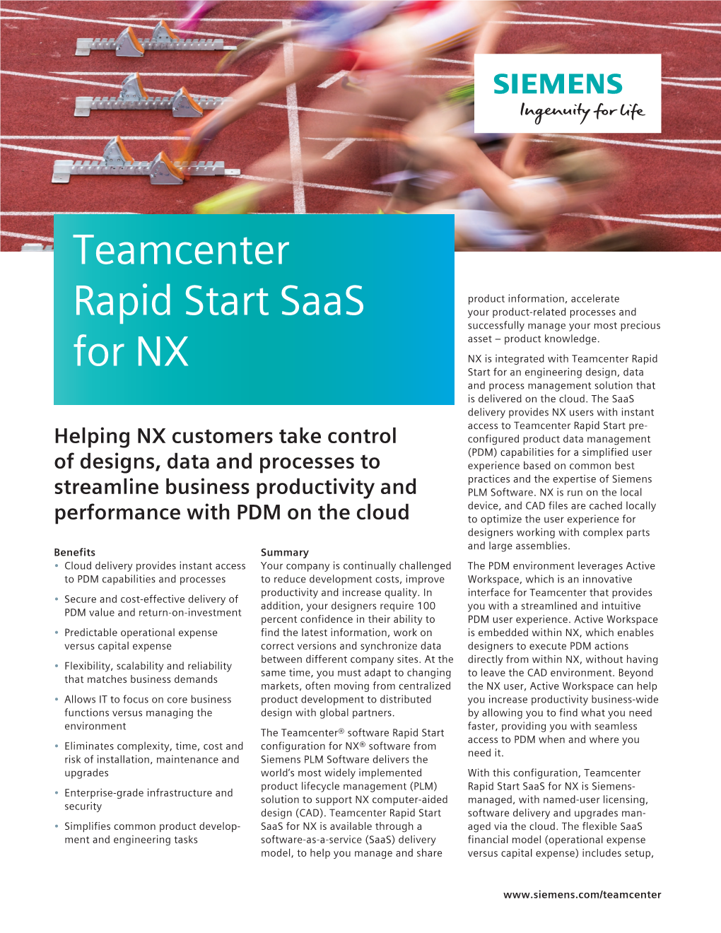 Teamcenter Rapid Start Saas for NX