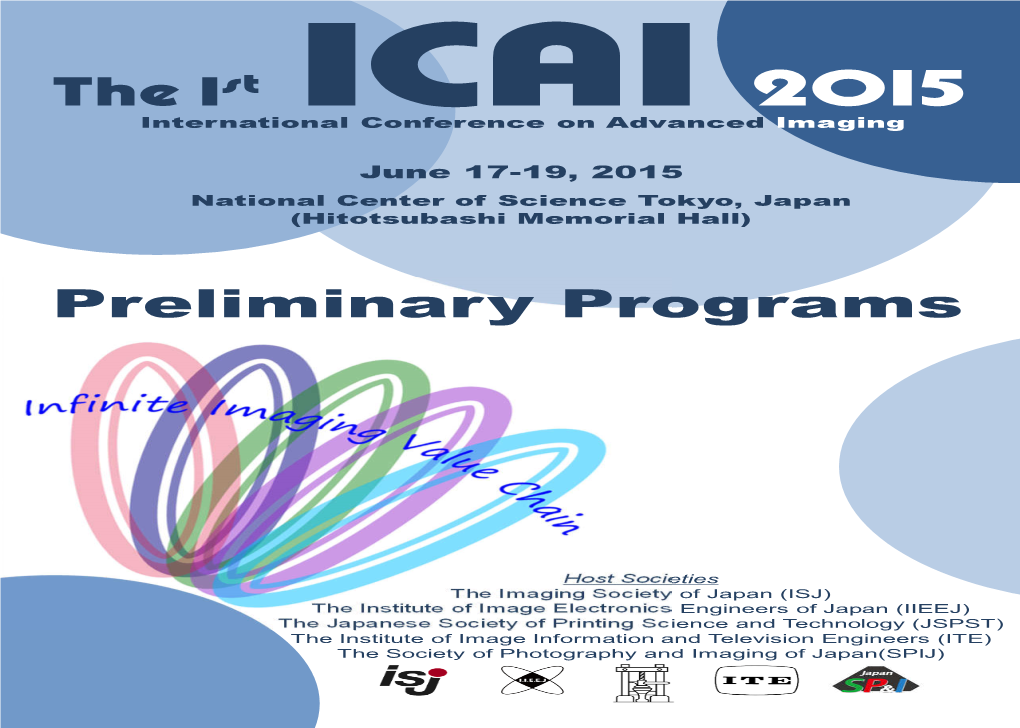 The 1St ICAI 2015 International Conference on Advanced Imaging