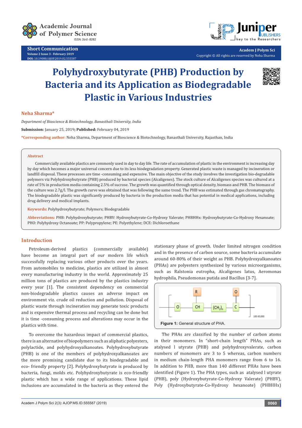 Polyhydroxybutyrate (PHB) Production by Bacteria and Its Application As Biodegradable Plastic in Various Industries