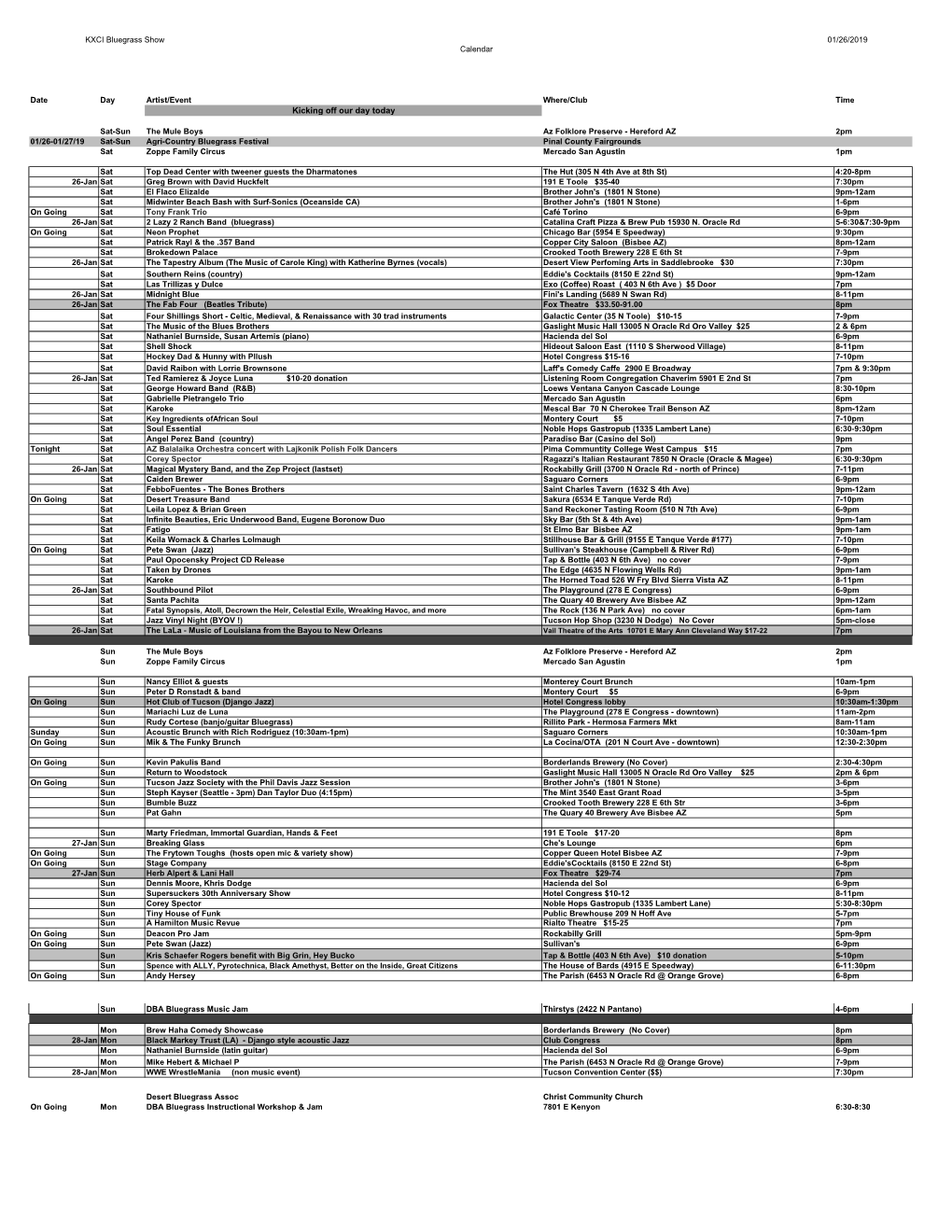 Bluegrass Show Calendar 05-2016