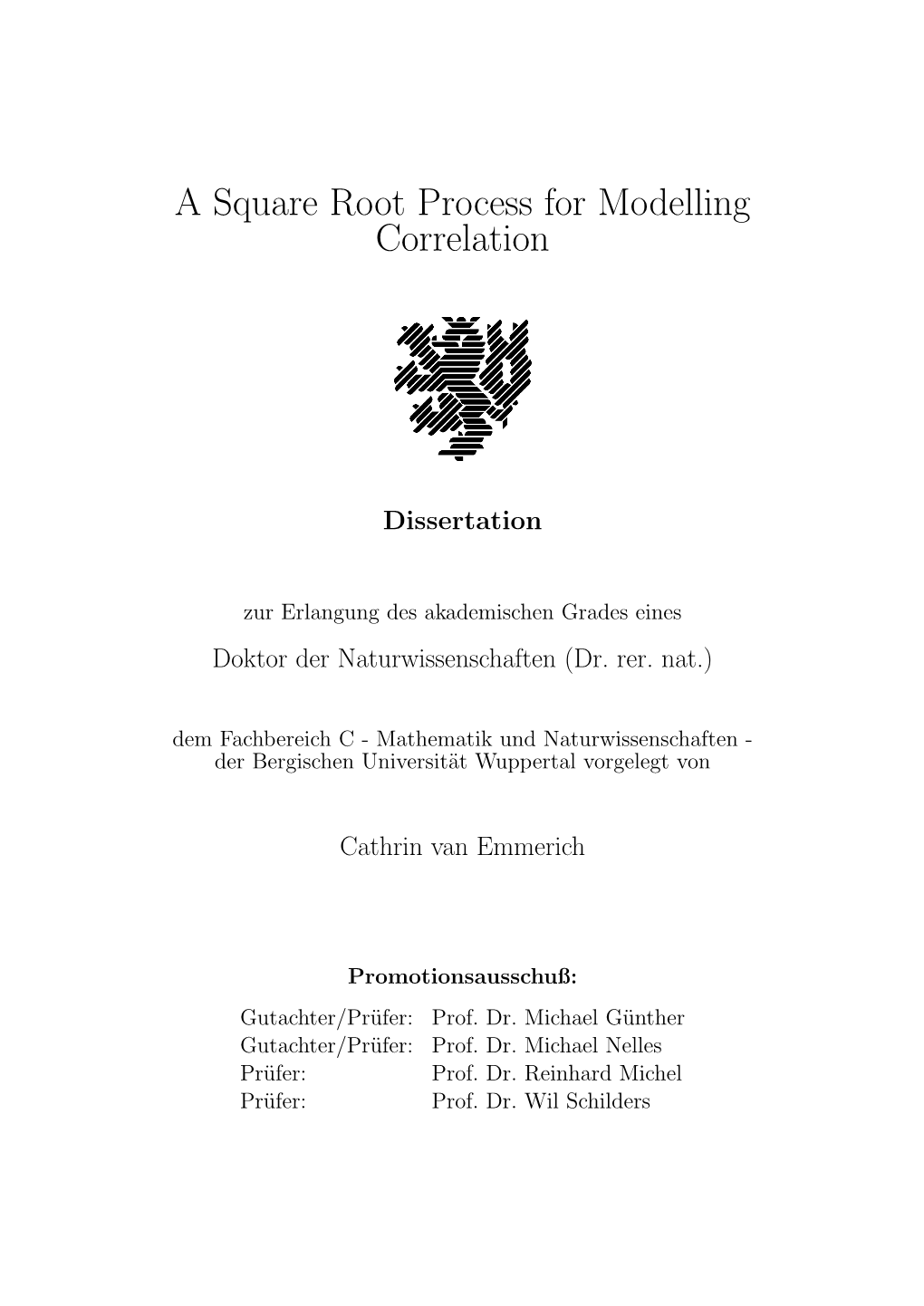 A Square Root Process for Modelling Correlation