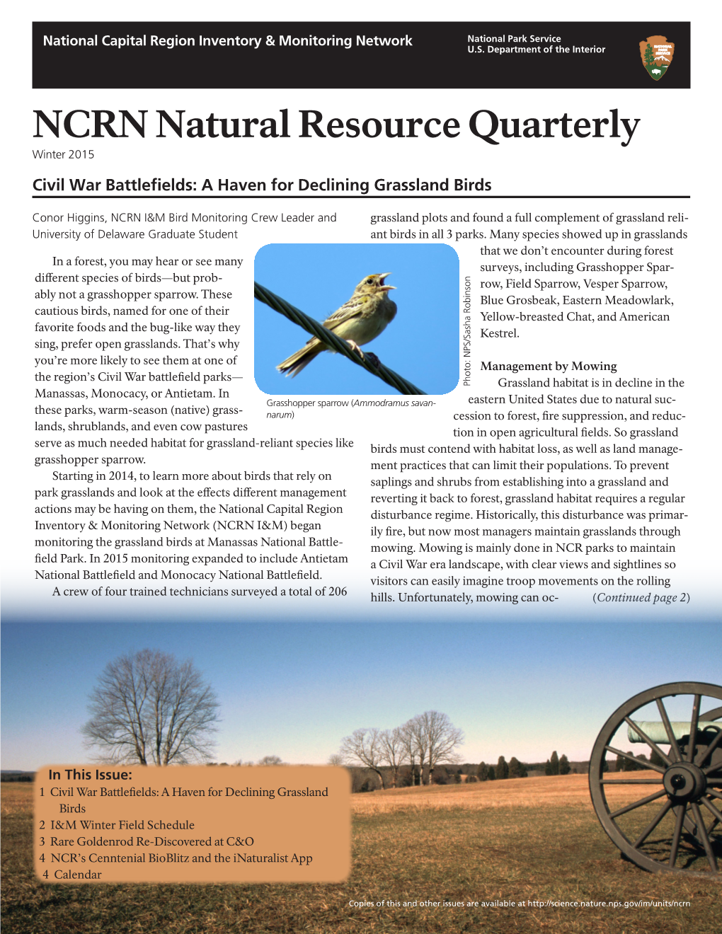 NCRN Natural Resource Quarterly Winter 2015