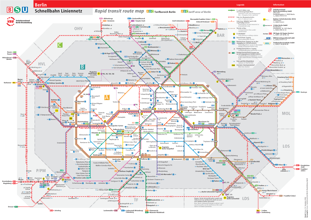 Berlin Schnellbahn Liniennetz Rapid Transit Route