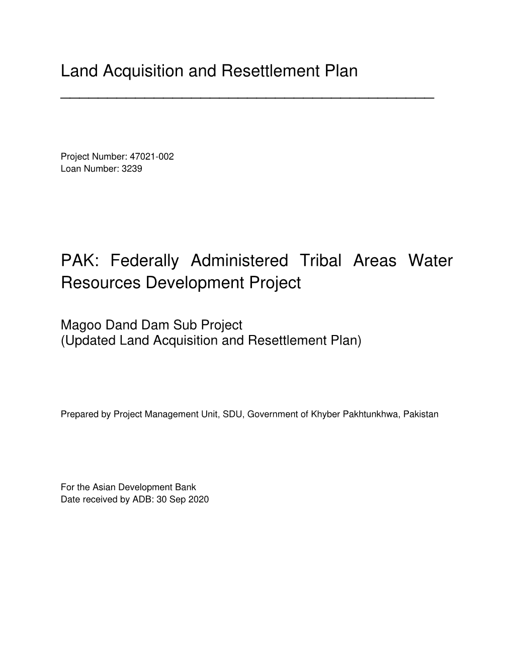 47021-002: Federally Administered Tribal Areas Water Resources