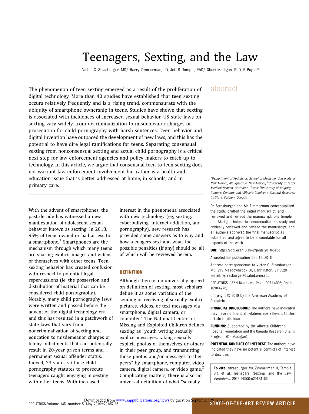 Teenagers, Sexting, and the Law Victor C