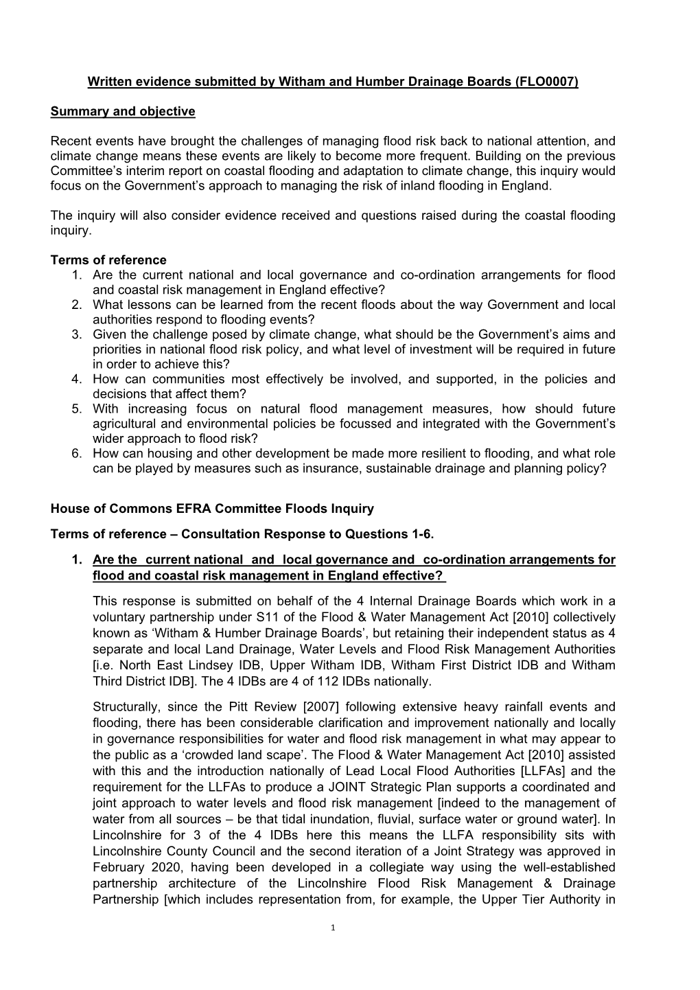 Written Evidence Submitted by Witham and Humber Drainage Boards (FLO0007)