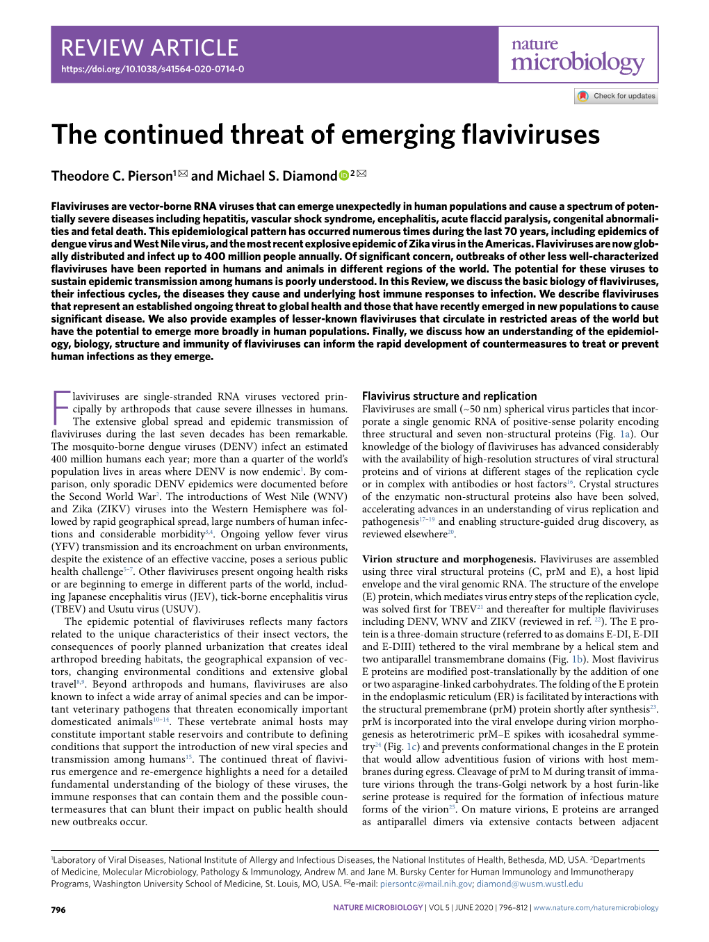 The Continued Threat of Emerging Flaviviruses