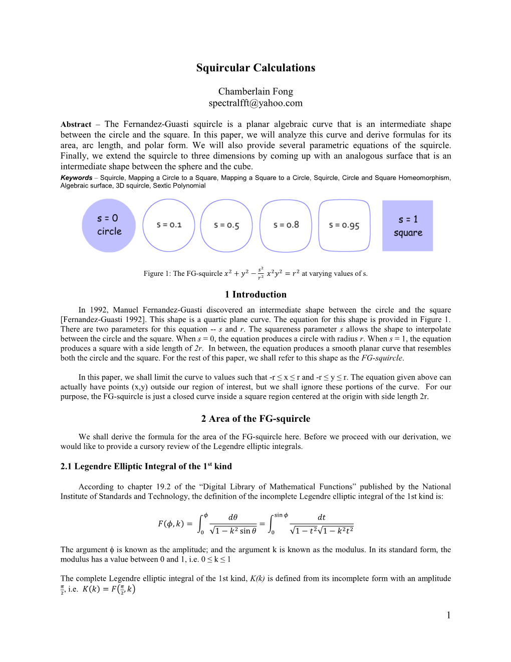 Squircular Calculations