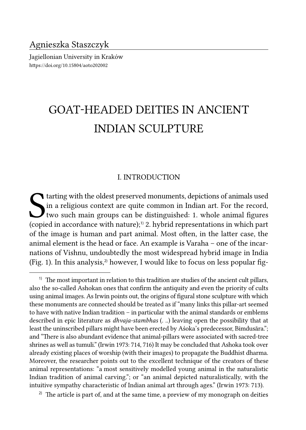 Goat-Headed Deities in Ancient Indian Sculpture