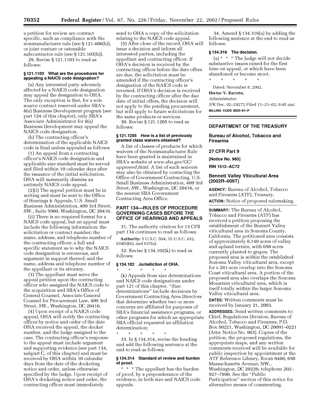 Federal Register/Vol. 67, No. 226/Friday, November 22, 2002/Proposed Rules a Petition for Review Are Contract Send to OHA a Copy of the Solicitation 34