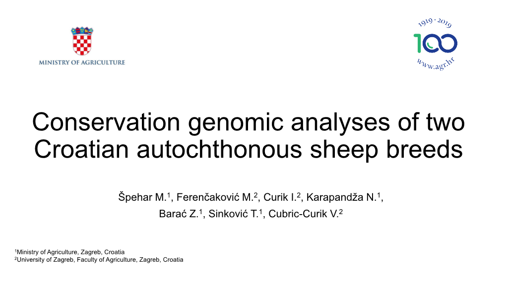 Conservation Genomic Analyses of Two Croatian Autochthonous Sheep Breeds