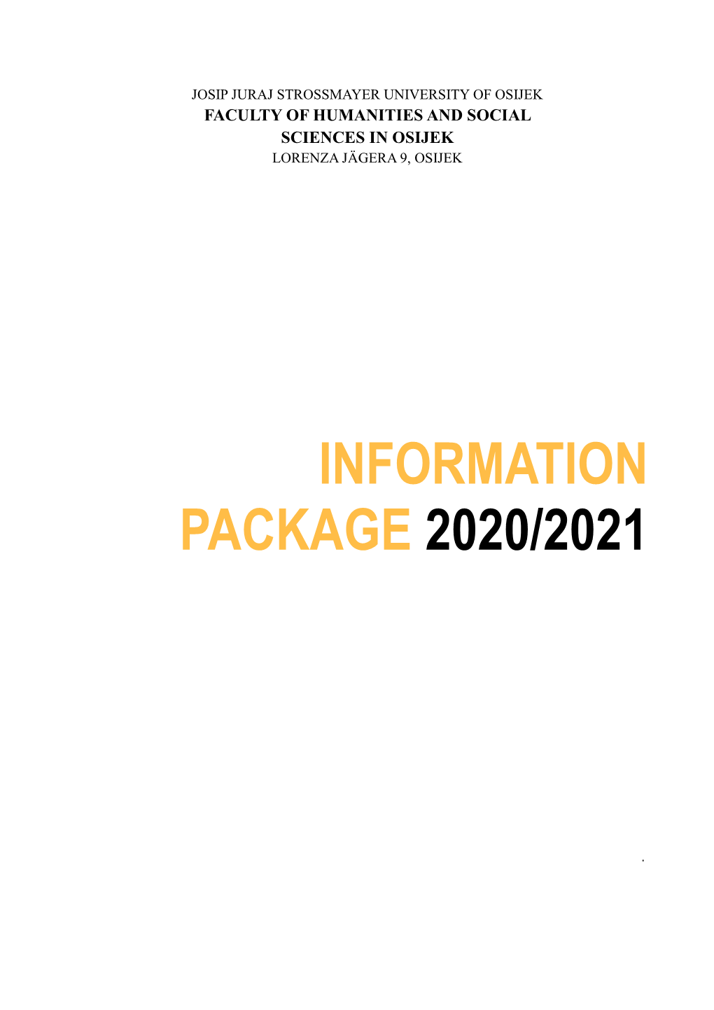 Information Package 2020/2021