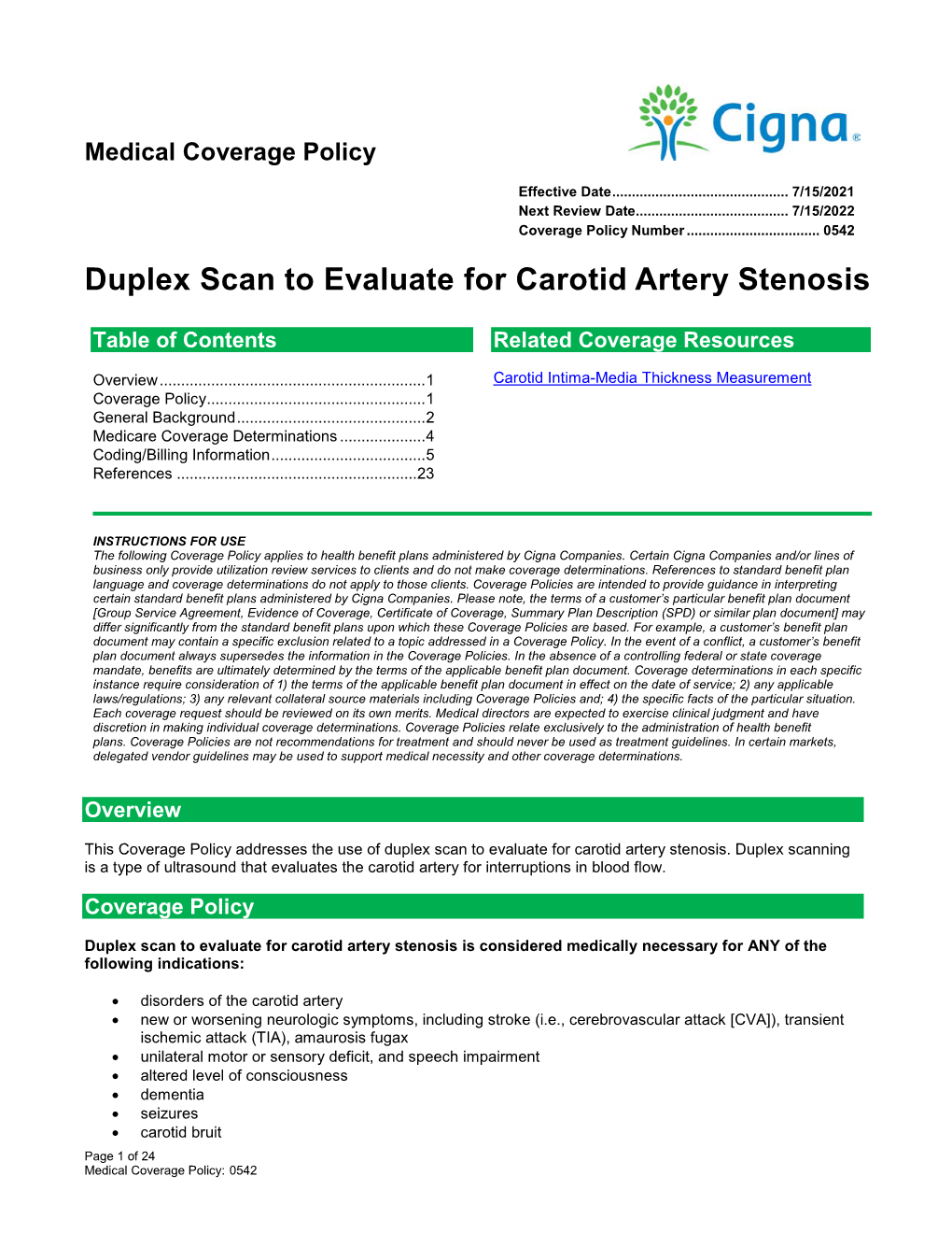 Duplex Scan to Evaluate for Carotid Artery Stenosis