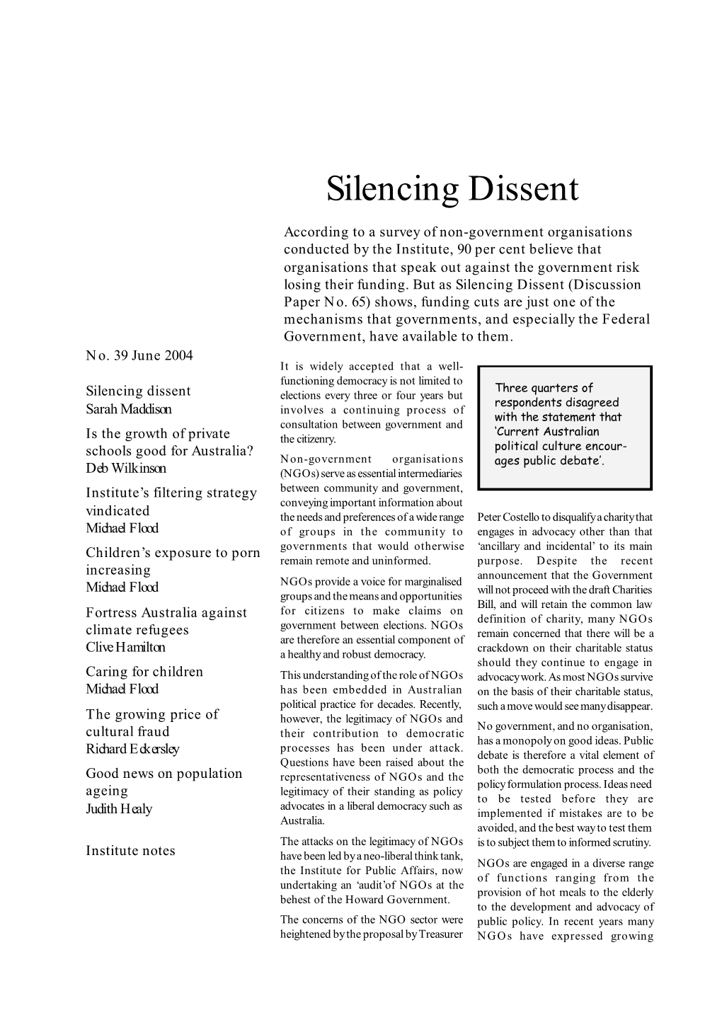 Silencing Dissent