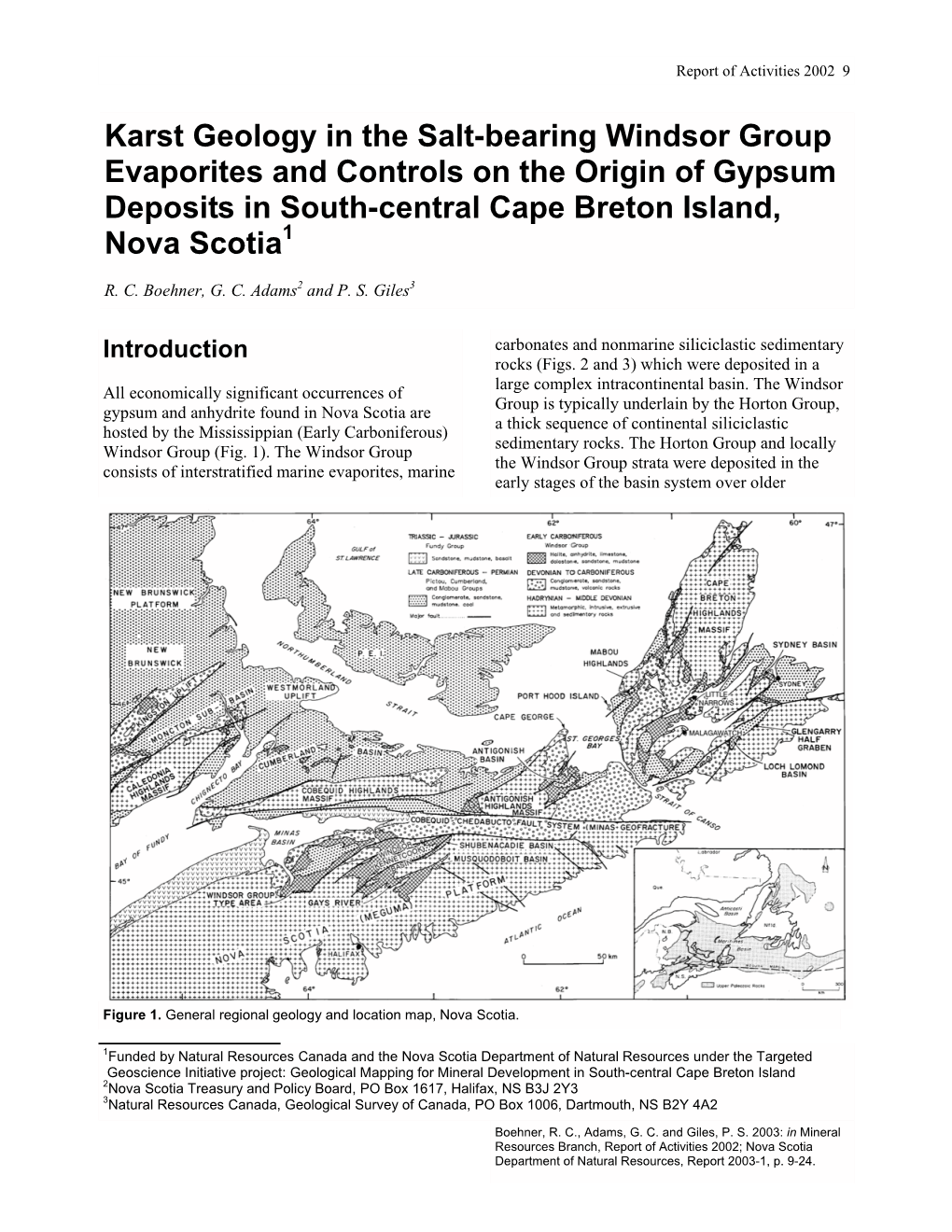 Karst Geology in the Salt-Bearing Windsor Group Evaporites and Controls on the Origin of Gypsum Deposits in South-Central Cape Breton Island, Nova Scotia1