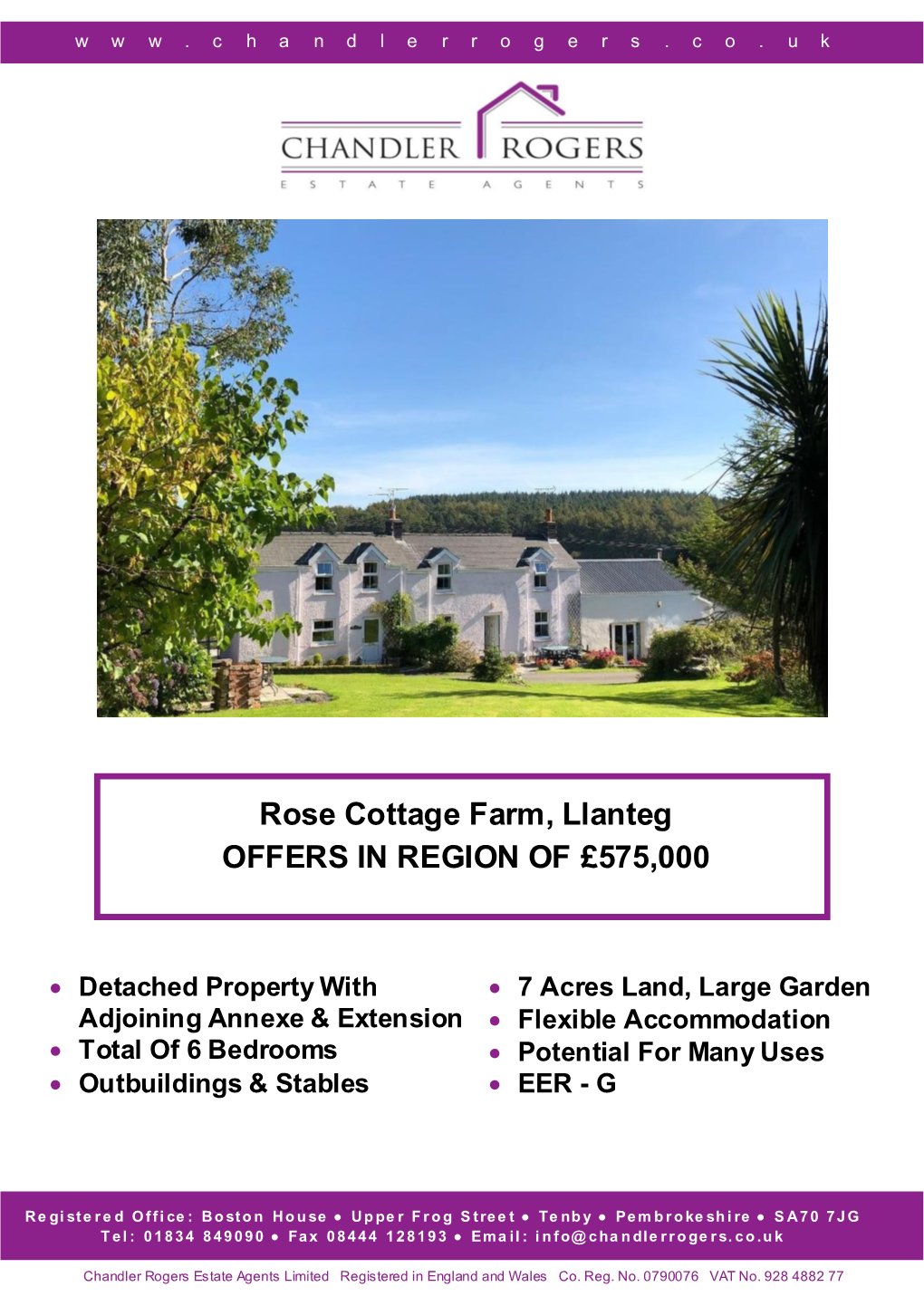 Rose Cottage Farm, Llanteg OFFERS in REGION of £575,000