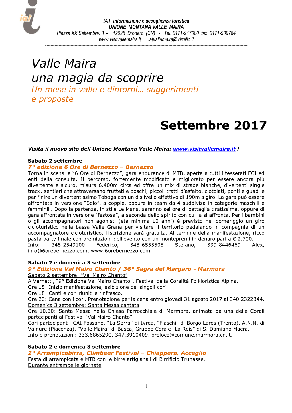 Valle Maira Una Magia Da Scoprire Settembre 2017