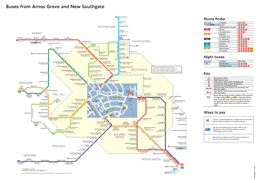 Buses from Arnos Grove and New Southgate