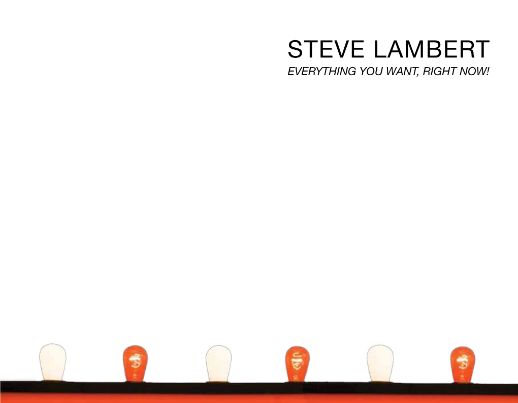 STEVE LAMBERT Everything You Want, Right Now! STEVE LAMBERT | Everything You Want, Right Now!