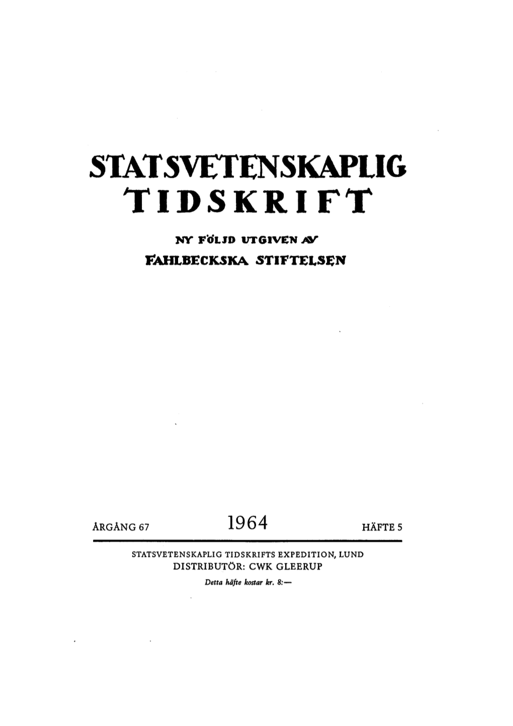 Statsvetenskaplig Tidskrift